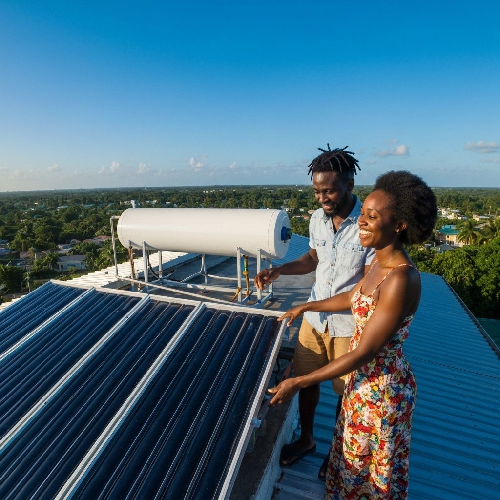 Black Jamaican family at home